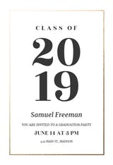 Elegant big numbers - Graduation Party Invitation